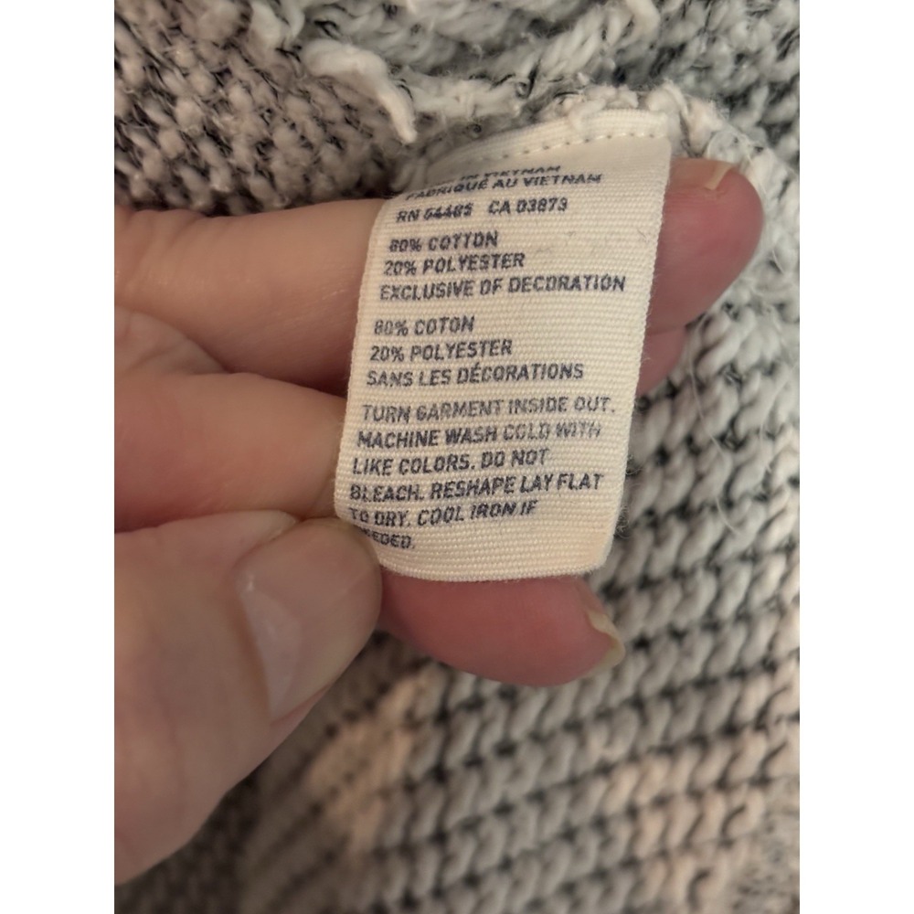 American Eagle Knit Hoodie Cream Textured Sweater Pullover Cozy Minimalist M - Picture 7 of 7